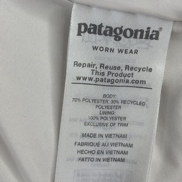 Patagonia Jacket Womens Medium White Las Gatos Fleece Lined Full Zip Winter - Picture 6 of 10
